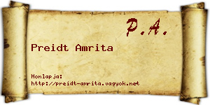 Preidt Amrita névjegykártya